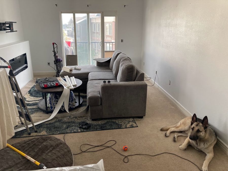 Living room flooring & paint - before