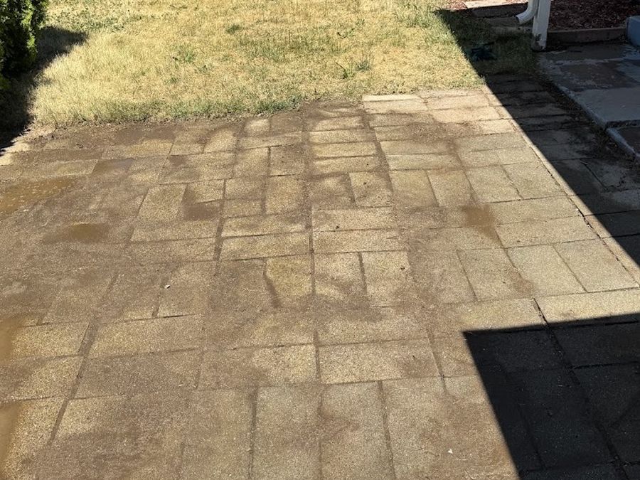 Paver patio cleanup - after